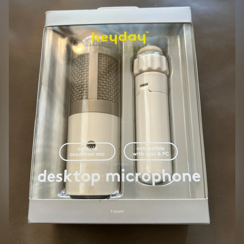Desktop Microphone - heyday™ Stone White: USB-C Condenser for PC